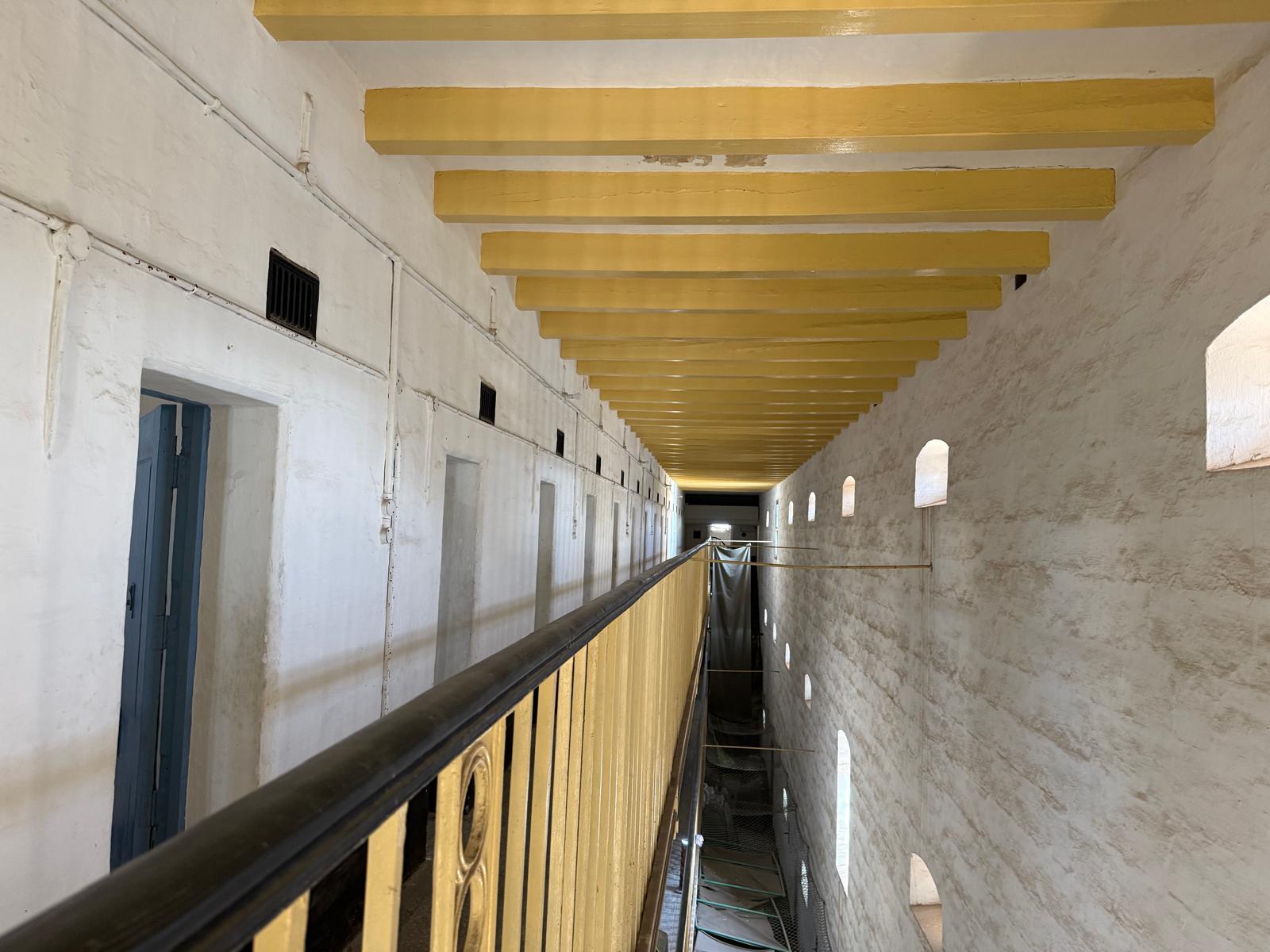 Long prison corridor