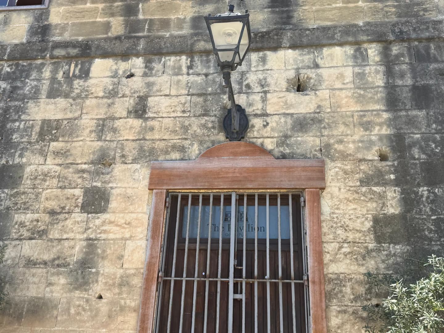 Barred Pavilion door